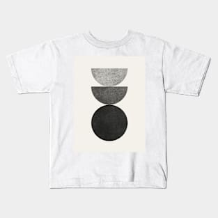 Woodblock Black and White Kids T-Shirt